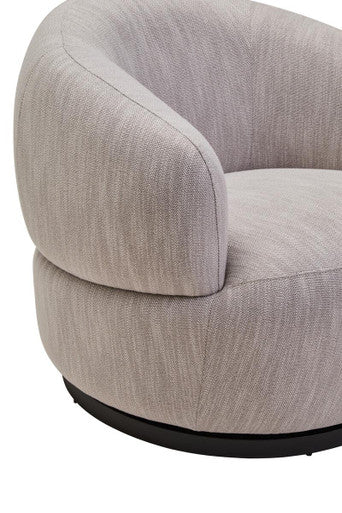 Image of Bordo Textured Grey Curved Swivel Chair