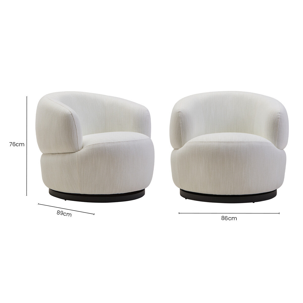Image of Bordo Textured Cream Curved Swivel Chair