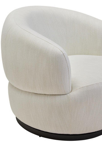 Image of Bordo Textured Cream Curved Swivel Chair