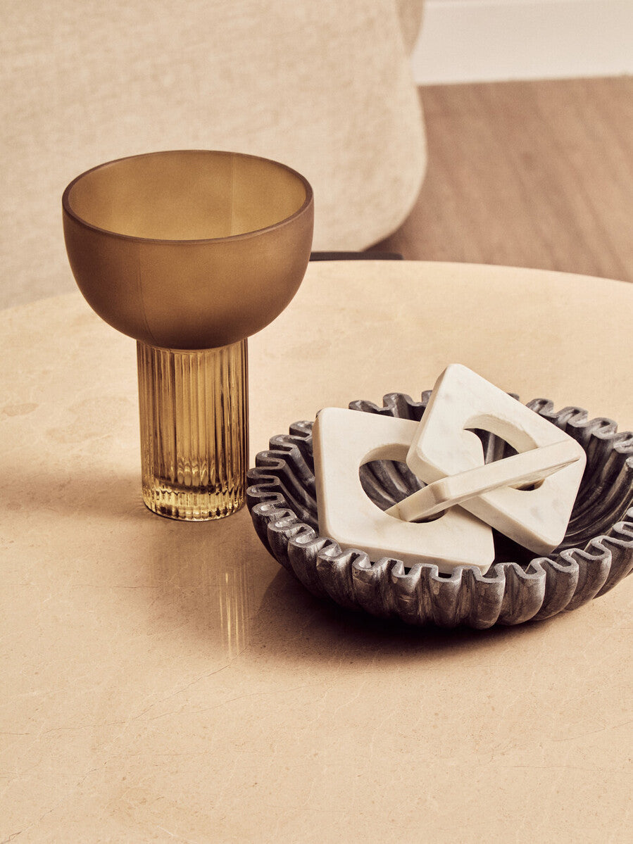 Image of Cream Round Marble Top Large Coffee Table with Black Acacia Legs, Palermo