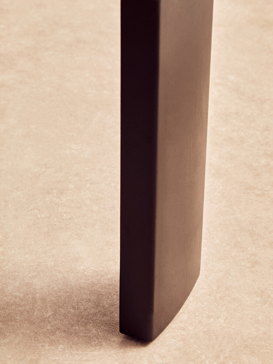 Image of Black Round Marble Top Large Coffee Table with Black Acacia Legs, Palermo