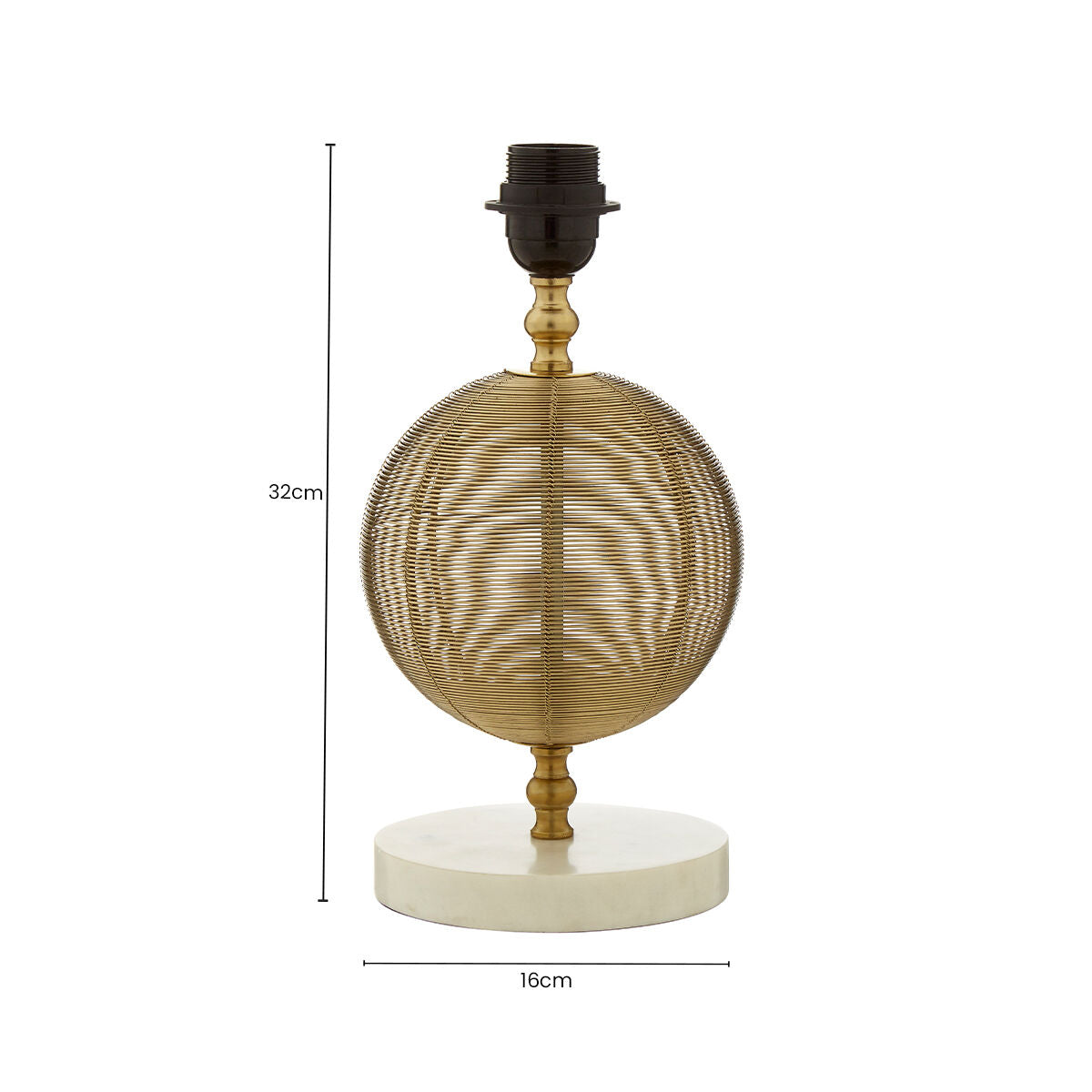 Image of Melora Round Marble Gold Finish Table Lamp Base
