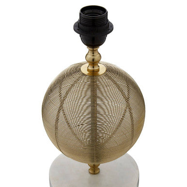 Image of Melora Round Marble Gold Finish Table Lamp Base