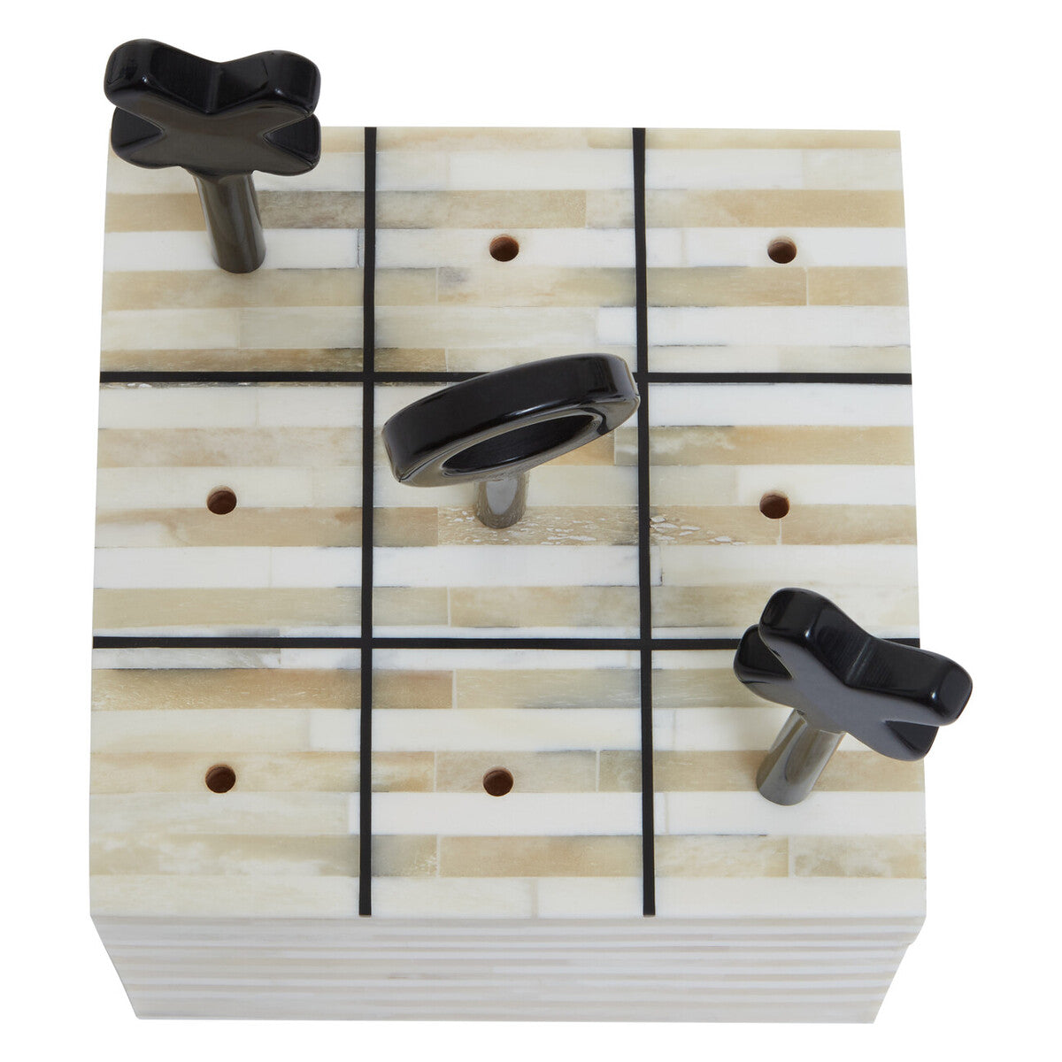 Image of Churchill Games Cream and Black Bone Noughts & Crosses