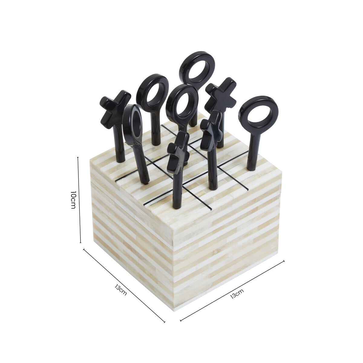 Image of Churchill Games Cream and Black Bone Noughts & Crosses