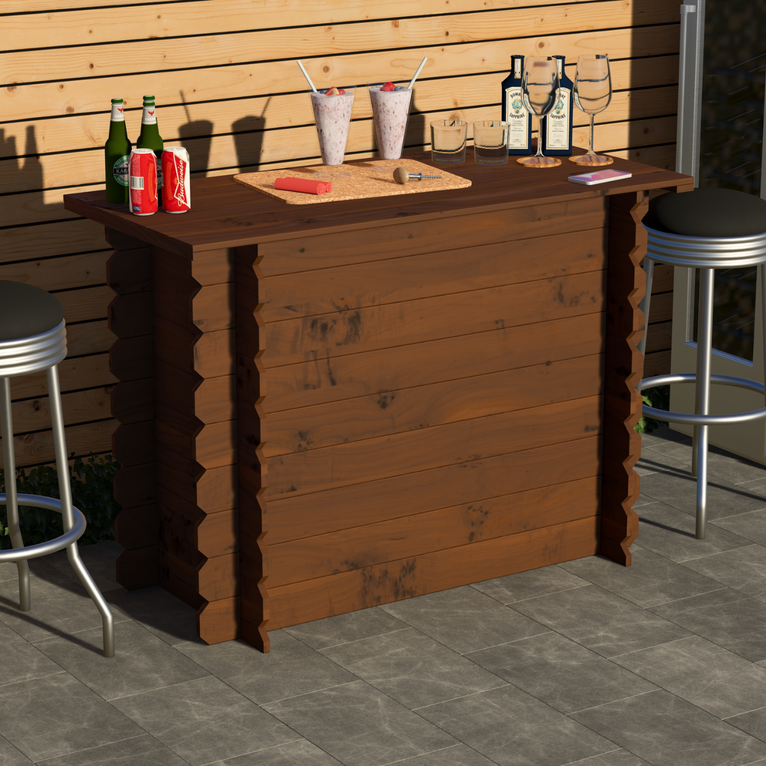 Image of Rustic Wooden Interlock Bar