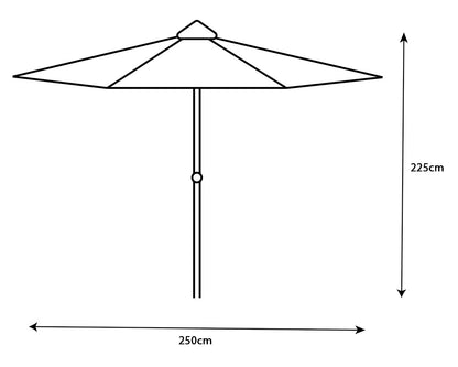 Crank and Tilt Parasol Powder Coated Pole - Ivory, 2.5M