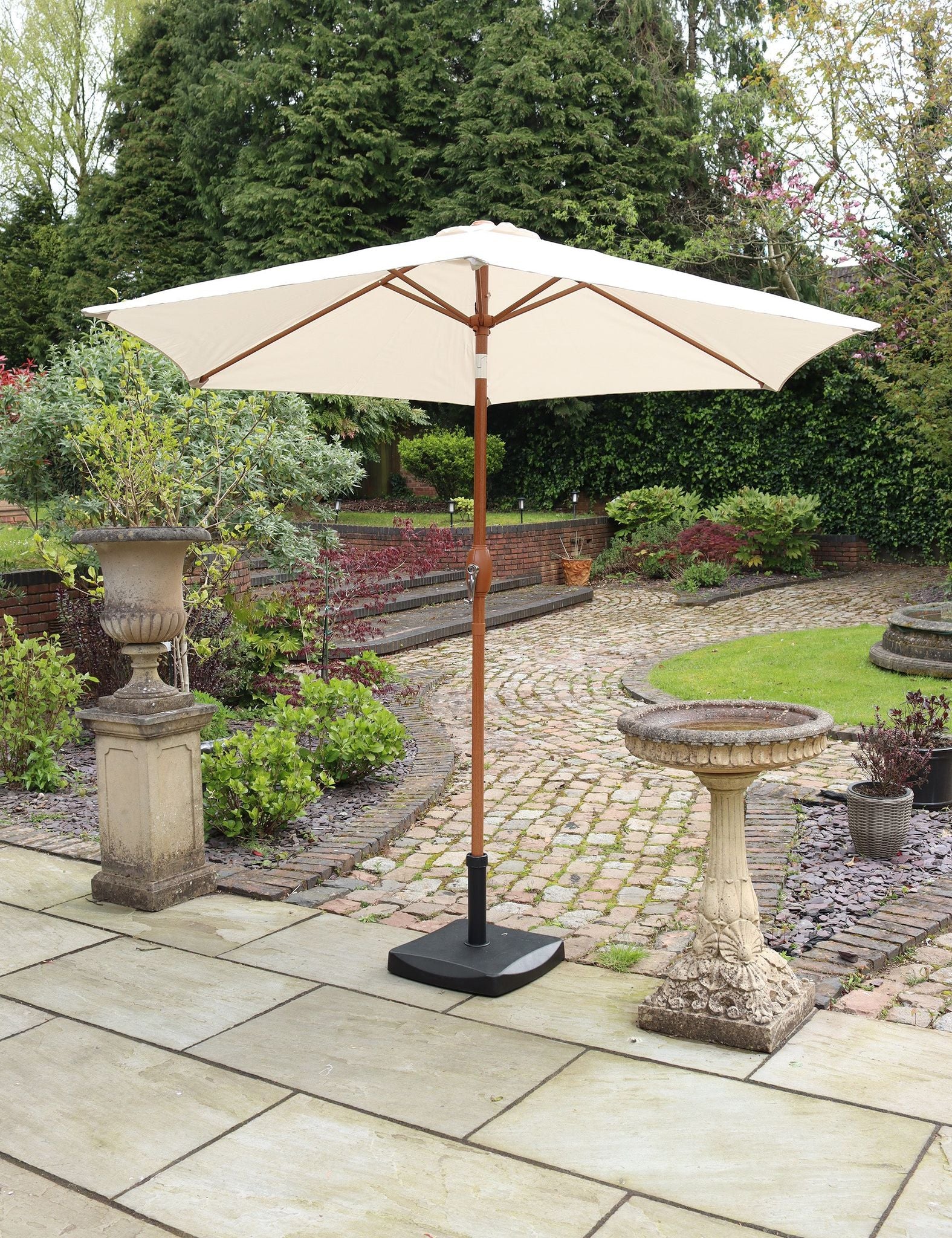 Woodlook Crank and Tilt Parasol - Ivory, 2.5M