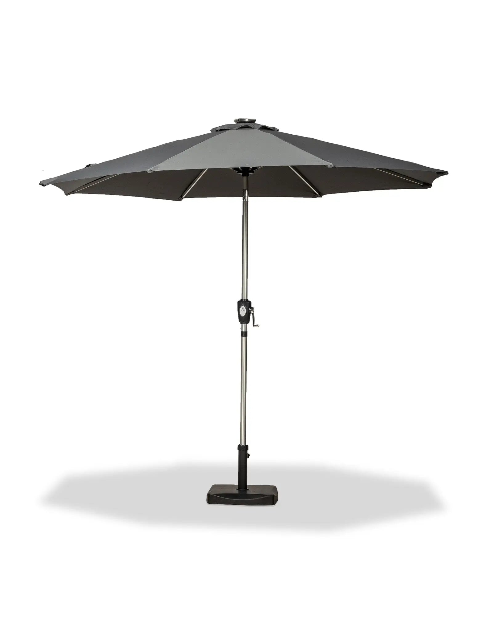 Image of Crank and Tilt LED Strip Parasol - Grey