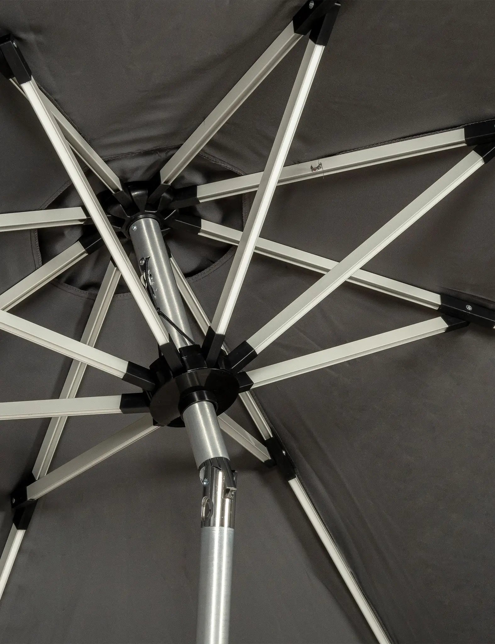 Crank and Tilt LED Strip Parasol - Grey