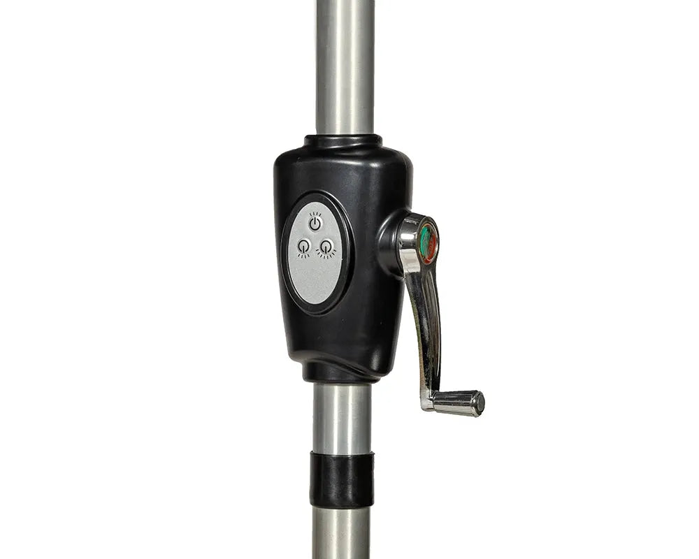 Image of Crank and Tilt LED Strip Parasol - Grey