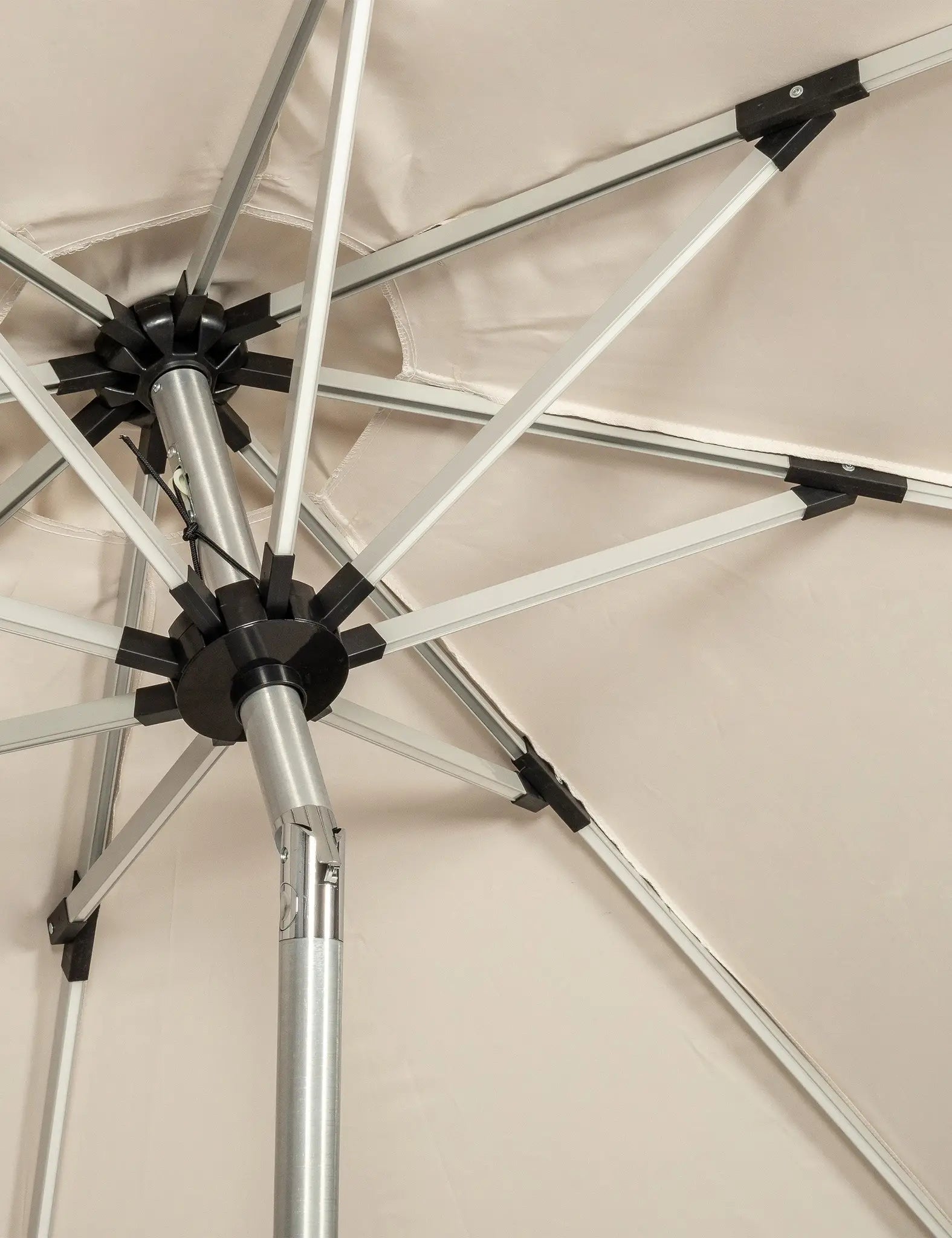 Crank and Tilt LED Strip Parasol - Ivory