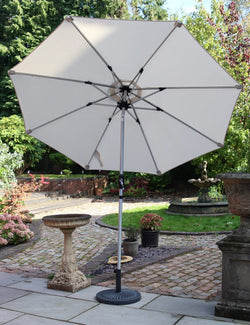 crank and tilt patio umbrella uk Crank and Tilt LED Strip Parasol