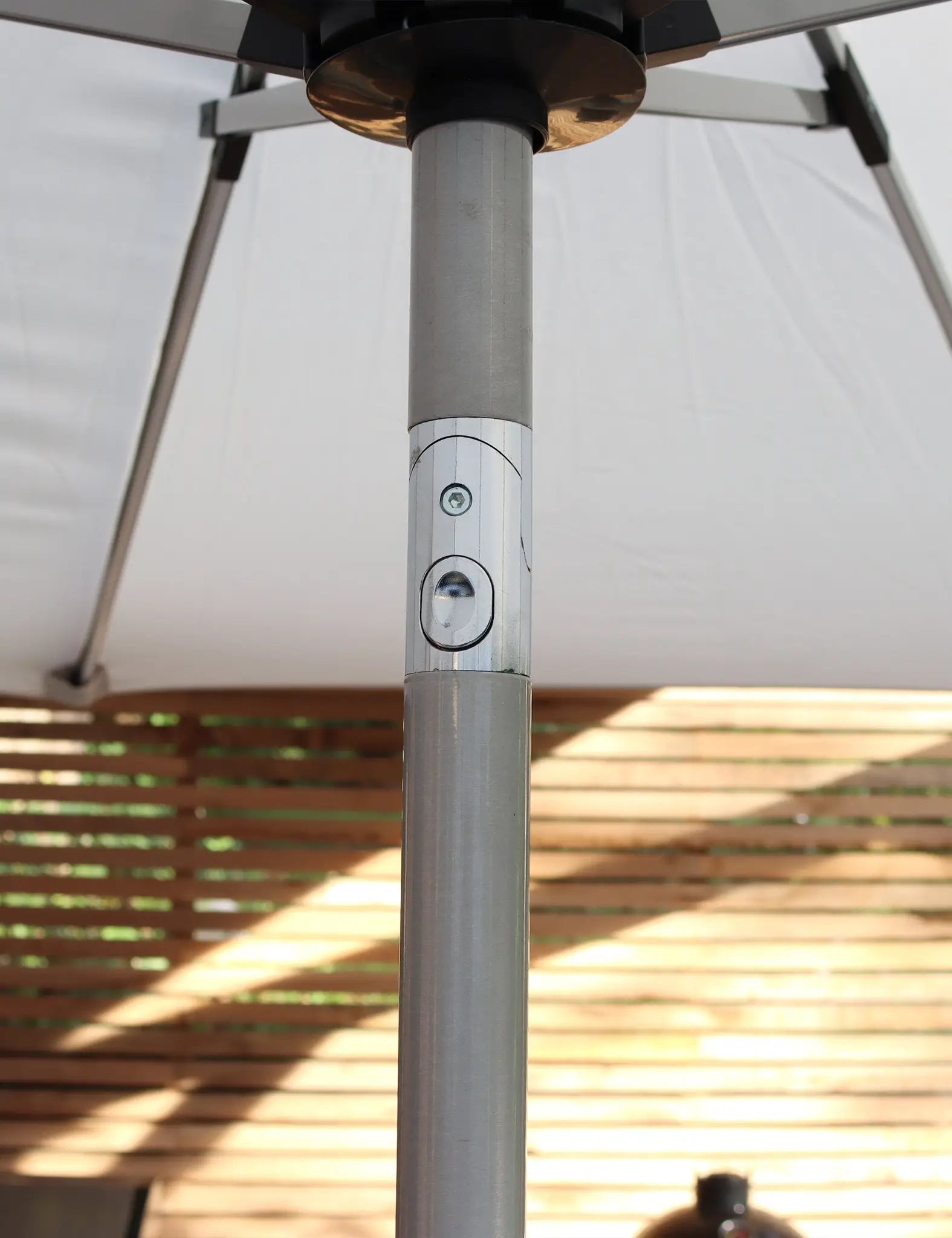 Image of Crank and Tilt LED Strip Parasol - Ivory