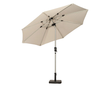 Crank and Tilt LED Strip Parasol - Ivory