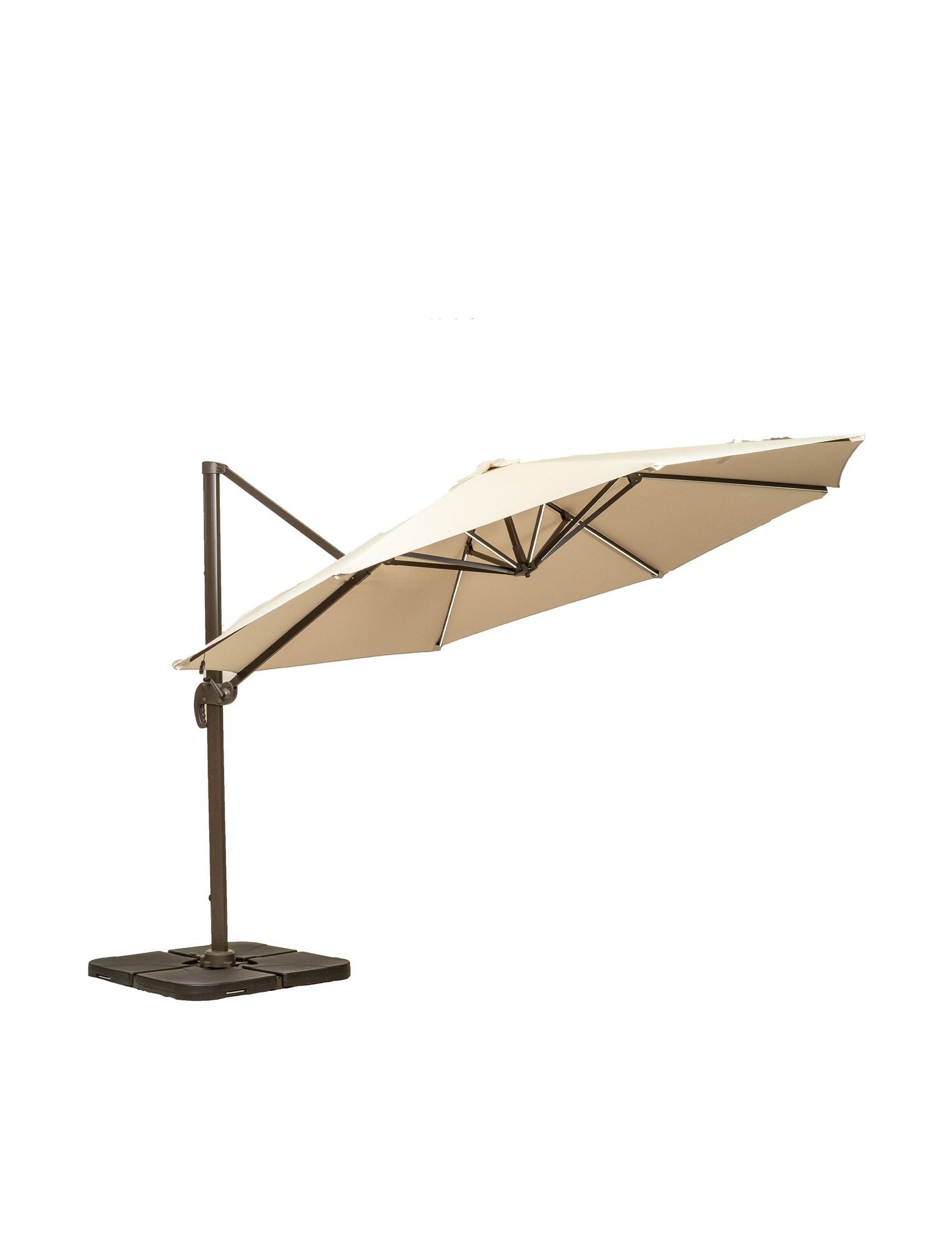 Image of Deluxe Round Solar LED Cantilever Parasol - Ivory