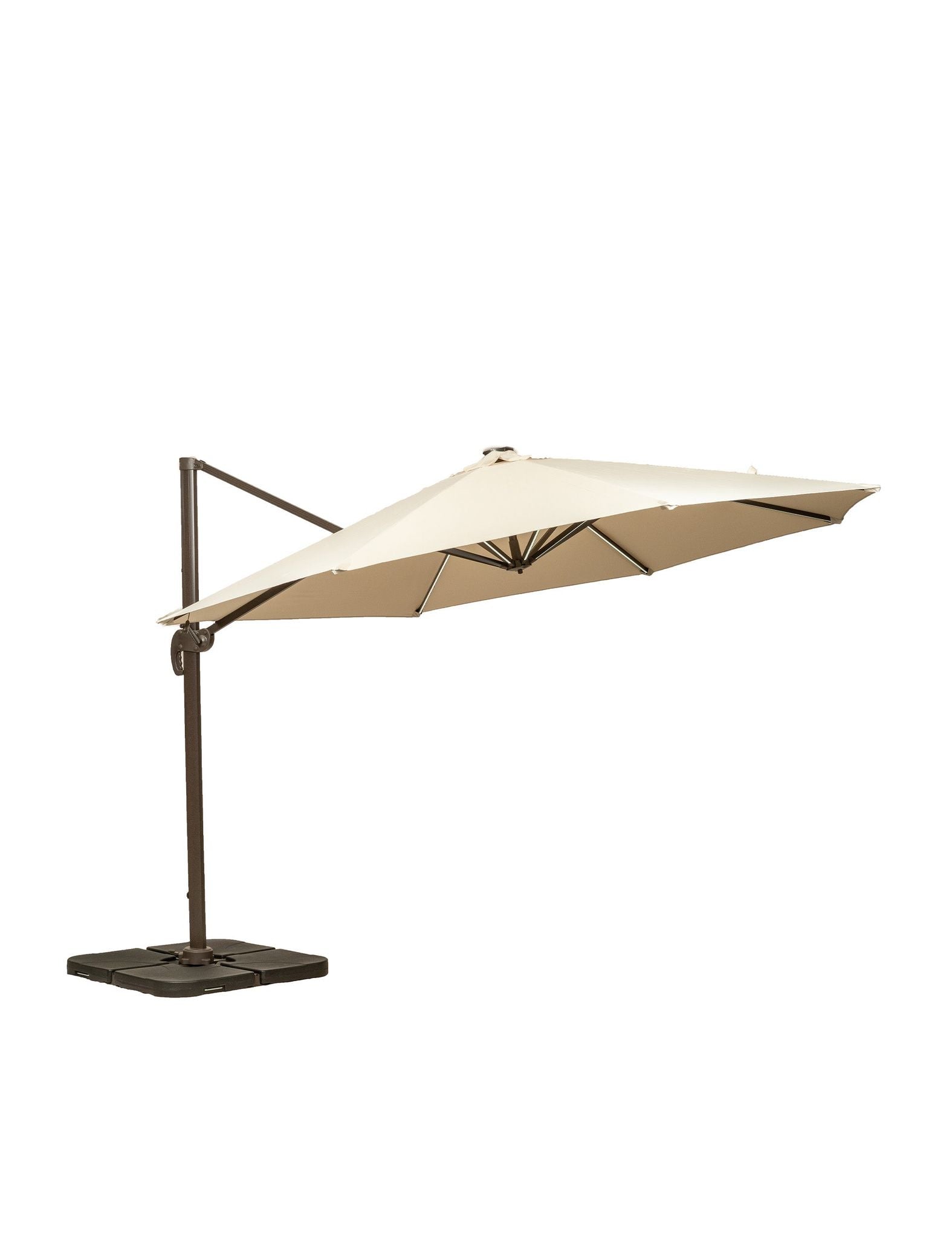 Image of Deluxe Round Solar LED Cantilever Parasol - Ivory