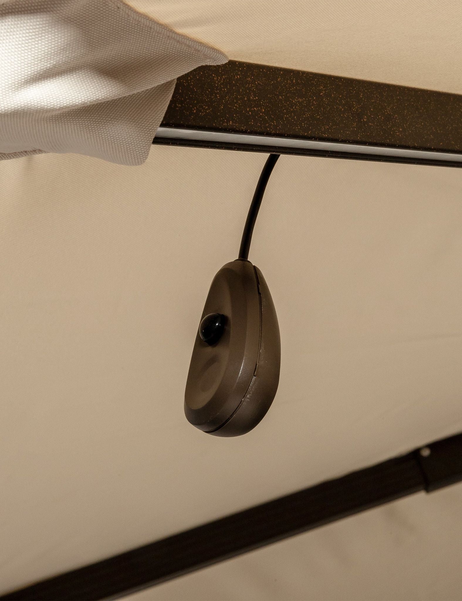 Image of Deluxe Round Solar LED Cantilever Parasol - Ivory