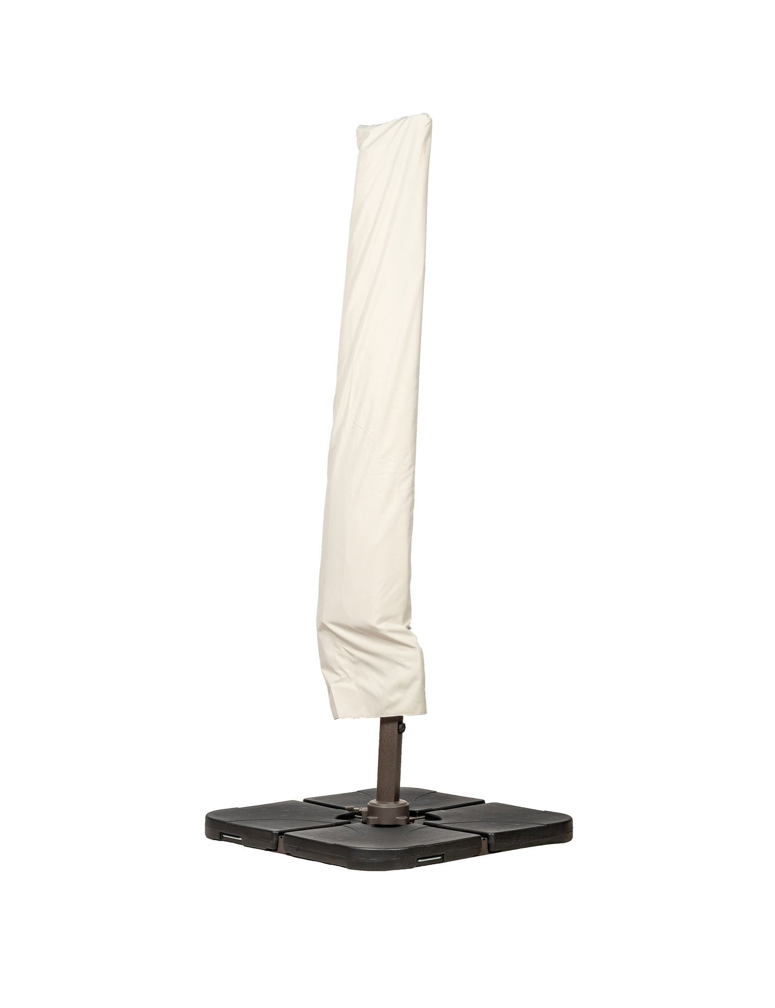 Image of Deluxe Round Solar LED Cantilever Parasol - Ivory