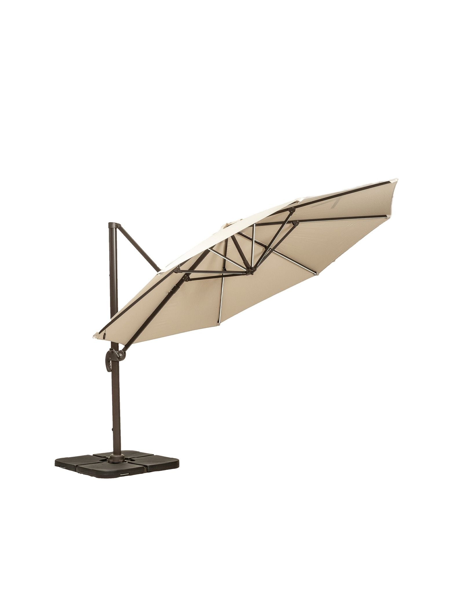 Image of Deluxe Round Solar LED Cantilever Parasol - Ivory