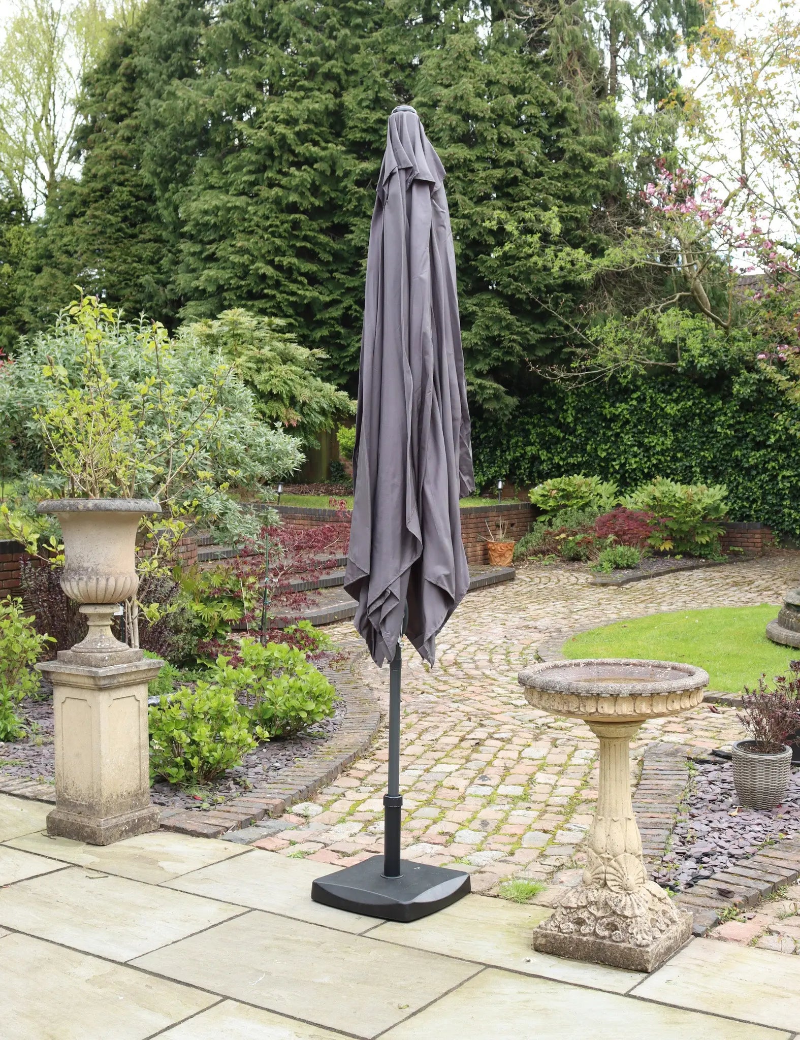 Image of Crank and Tilt Rectangular Parasol - Grey