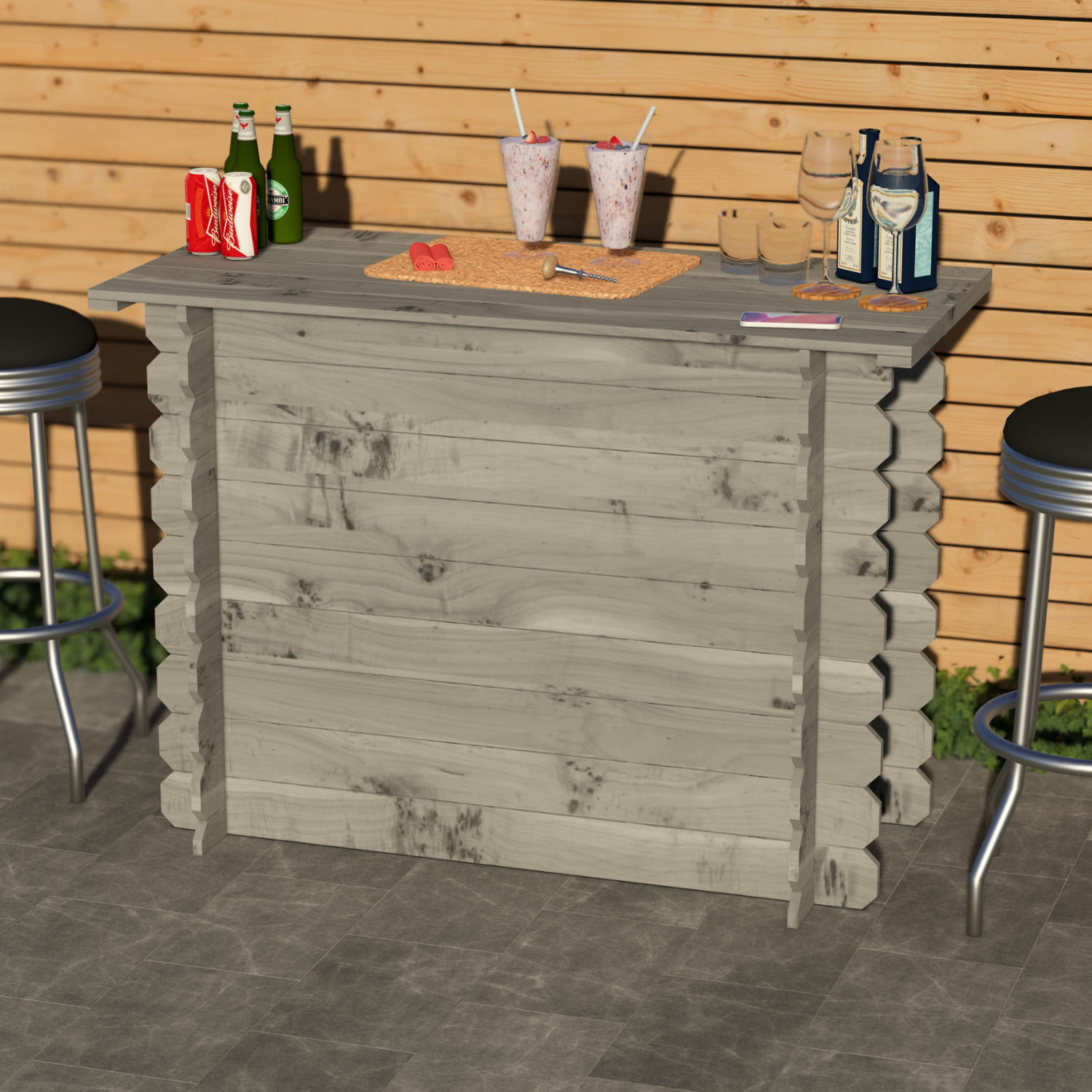 Image of Rustic Wooden Interlock Bar