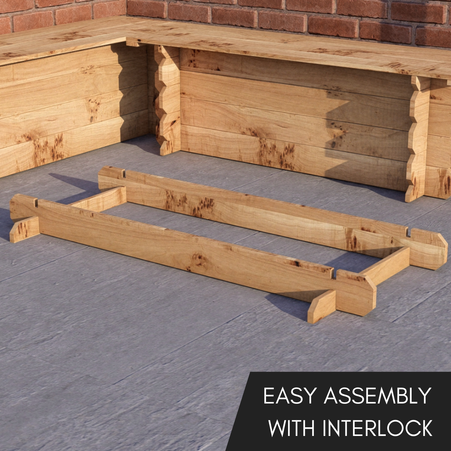 Image of Wooden Interlock Bench Set