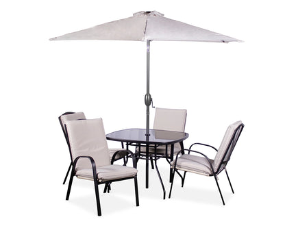 Amalfi Padded Dining Set - 4 Seater
