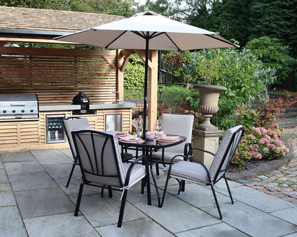 Amalfi Padded Dining Set - 4 Seater