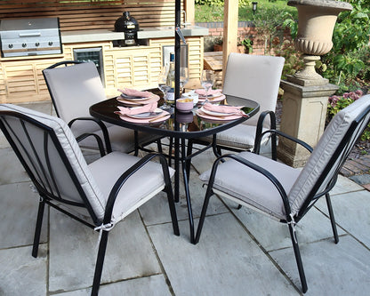 Amalfi Padded Dining Set - 4 Seater