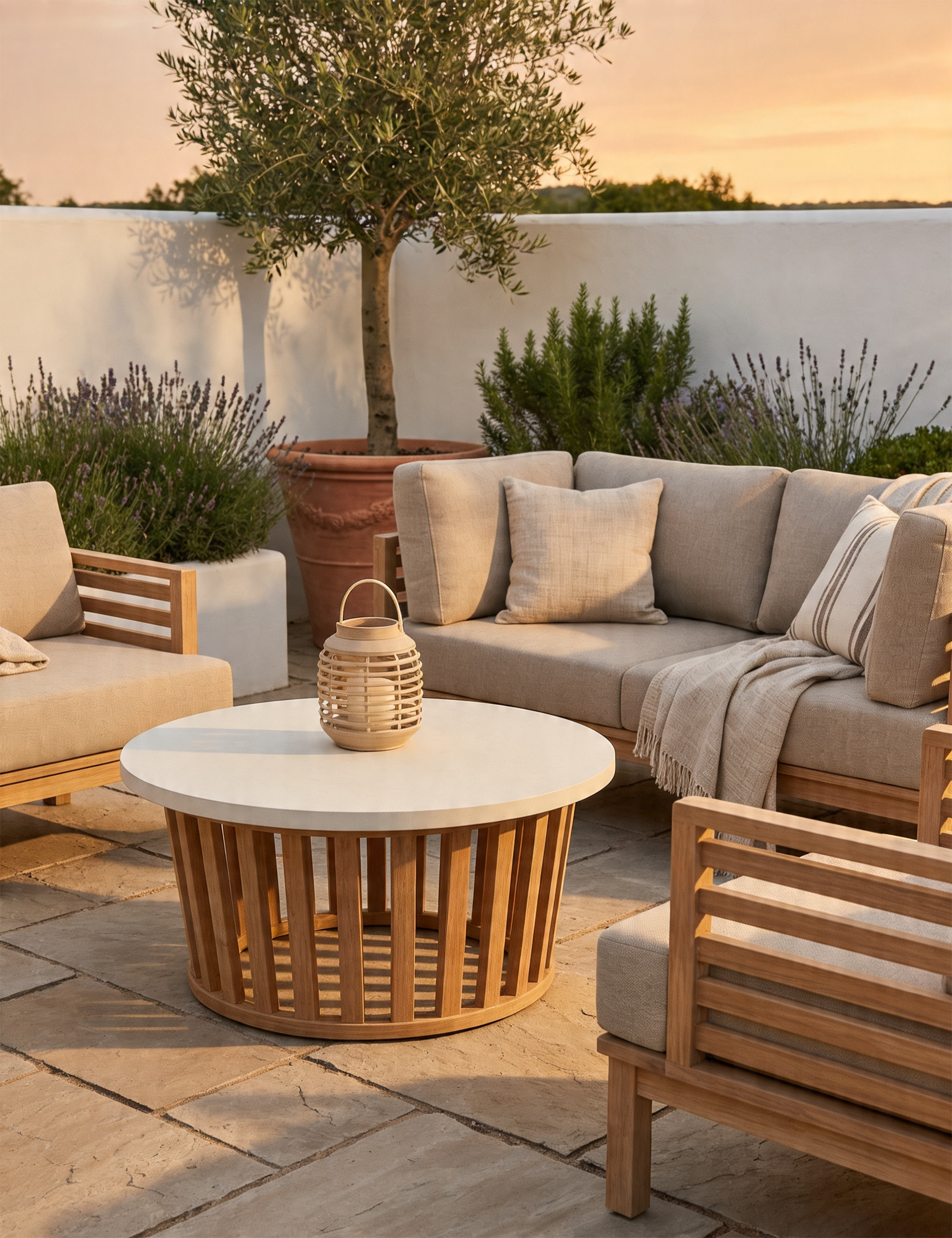 Image of AMIRA 4-Seater Lounging Set with Coffee Table