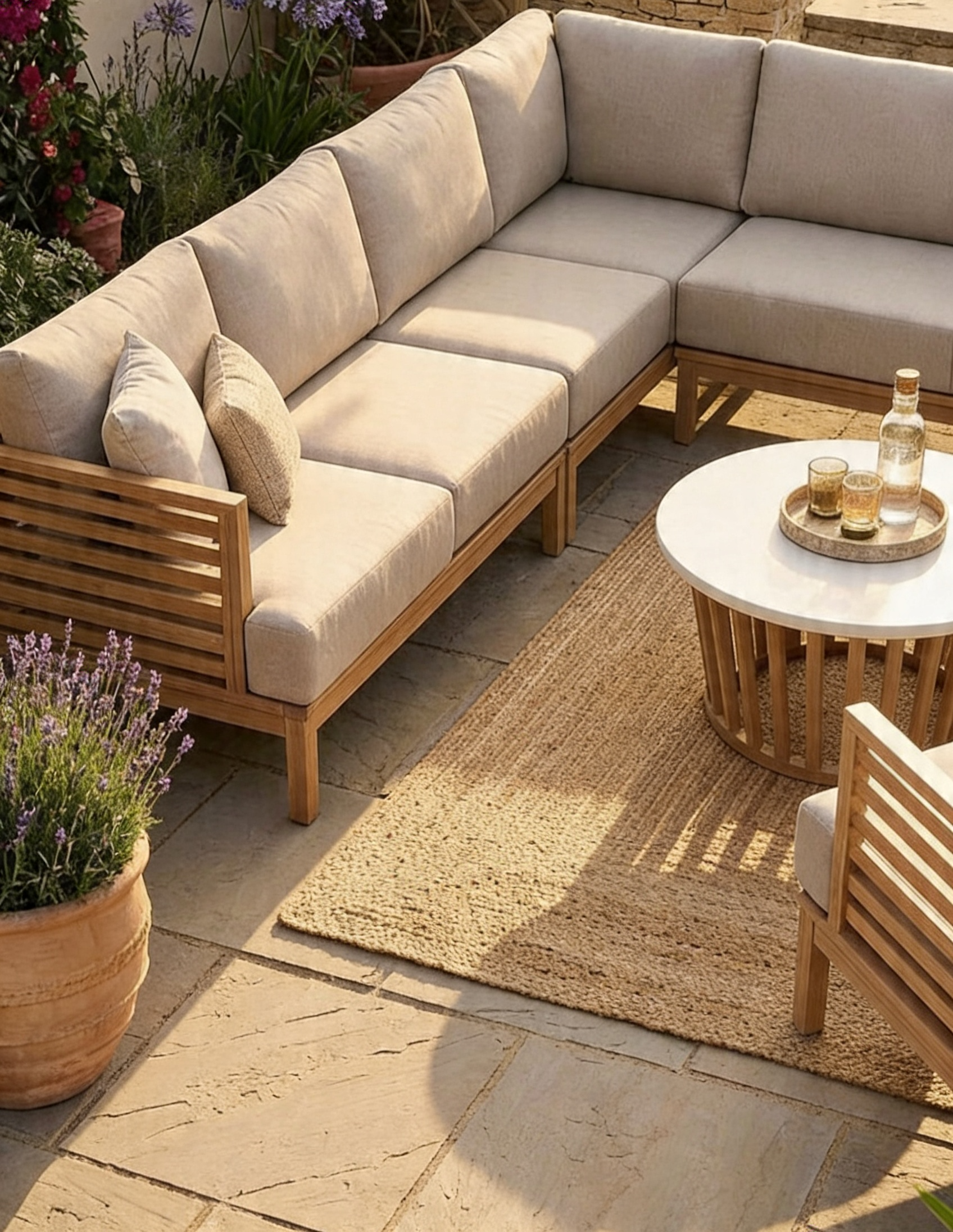 AMIRA 6-Seater Corner Lounging Set with Coffee Table