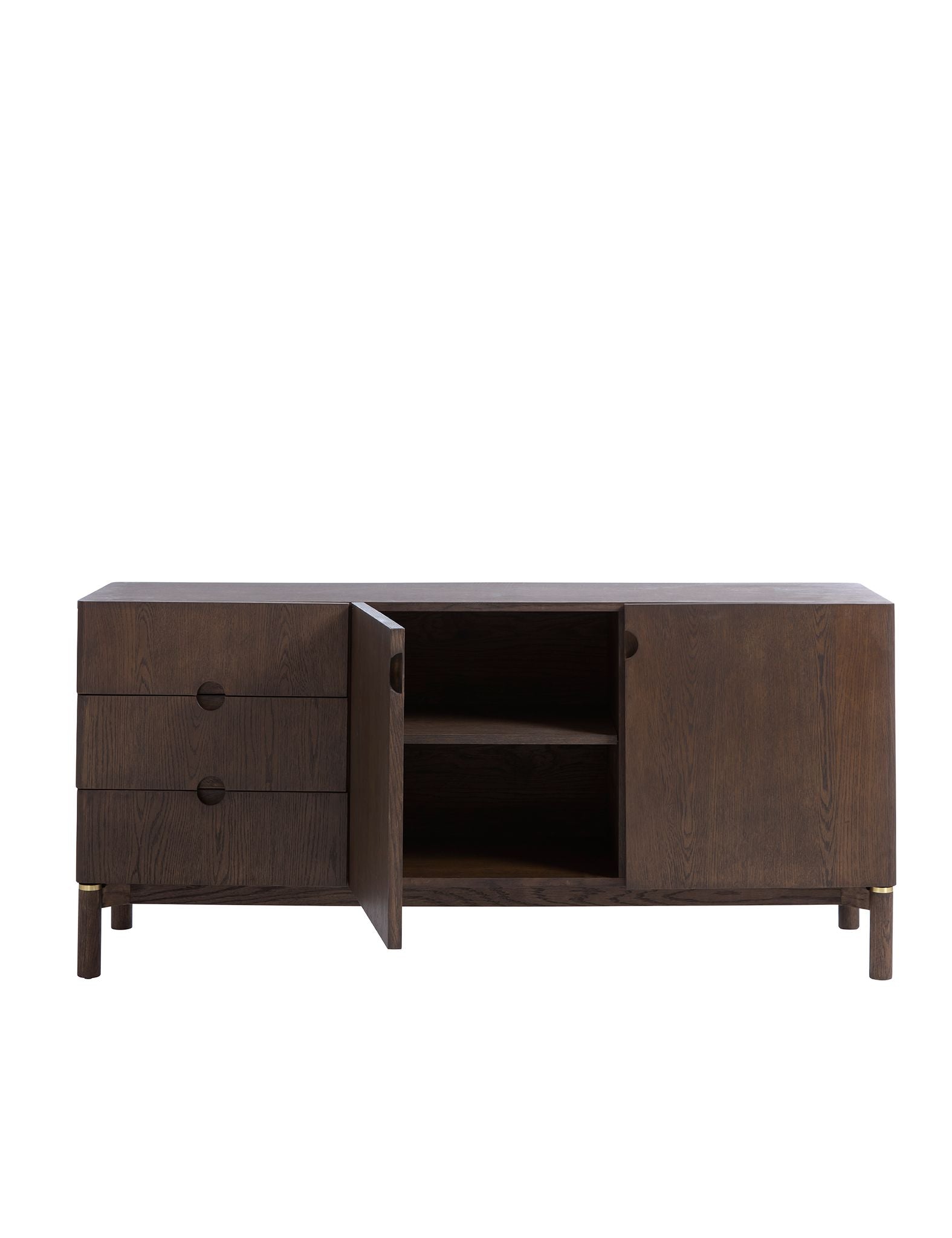 Image of ARKA Dark Wood 2-Door, 3-Drawer Sideboard
