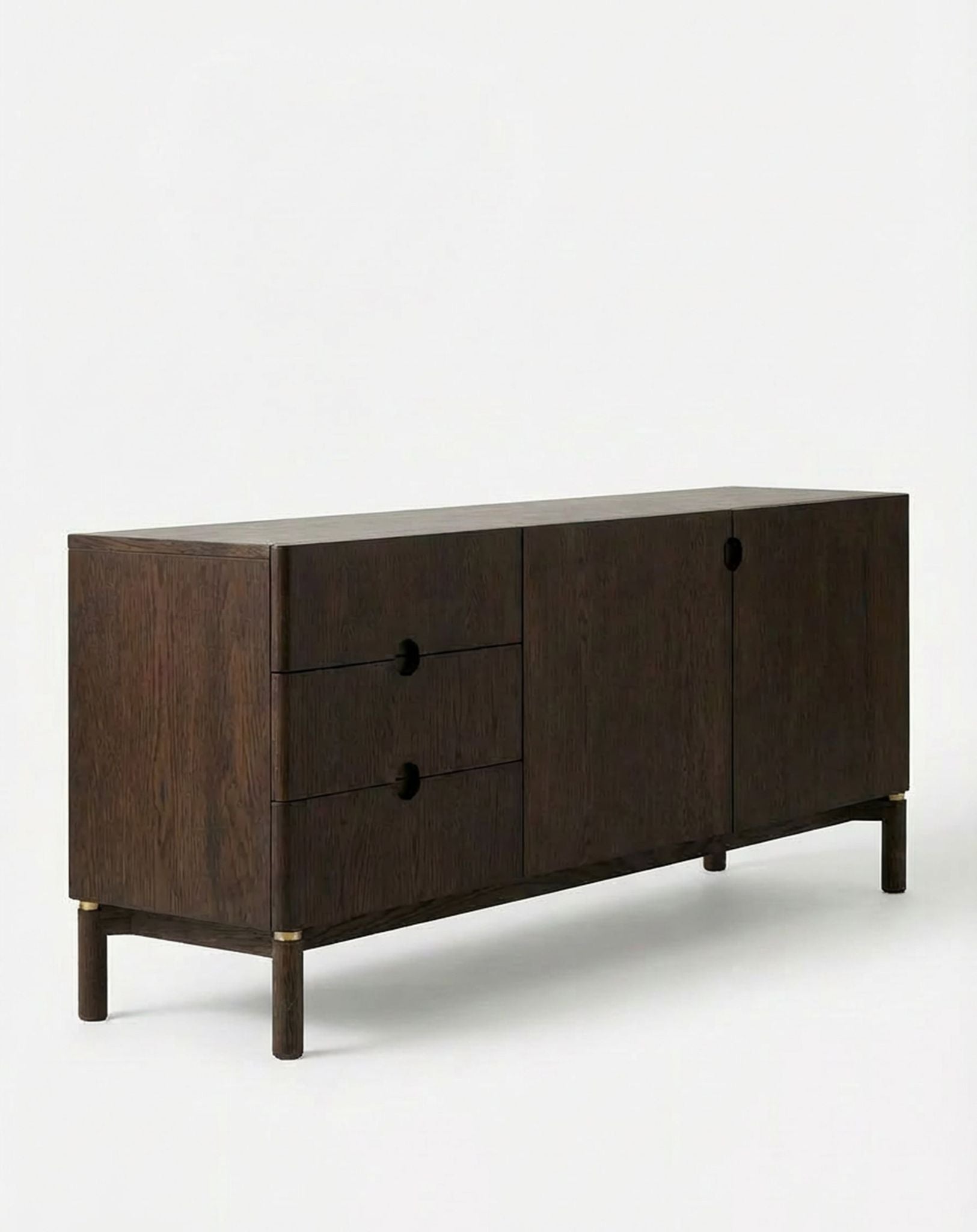 Image of ARKA Dark Wood 2-Door, 3-Drawer Sideboard