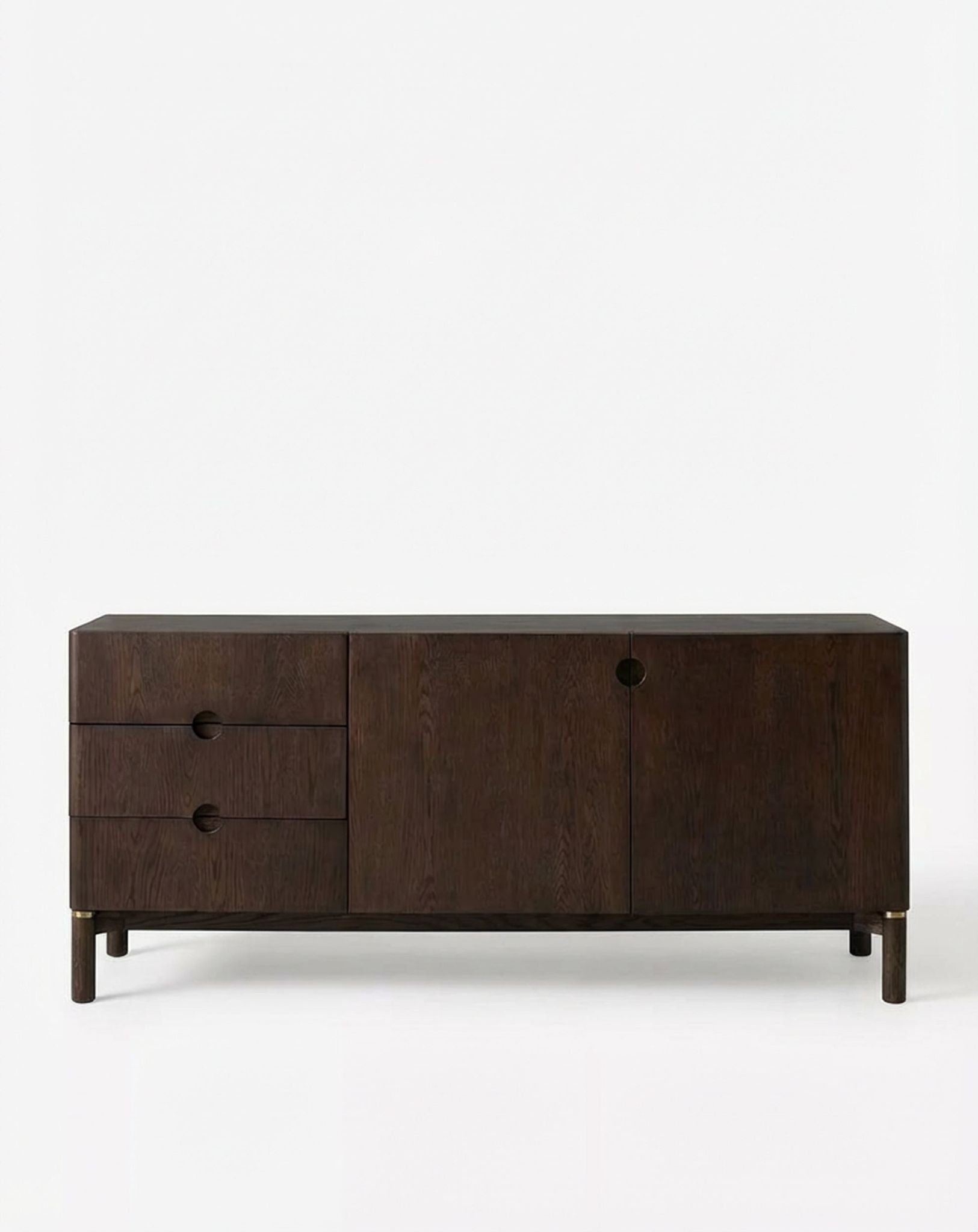 Image of ARKA Dark Wood 2-Door, 3-Drawer Sideboard