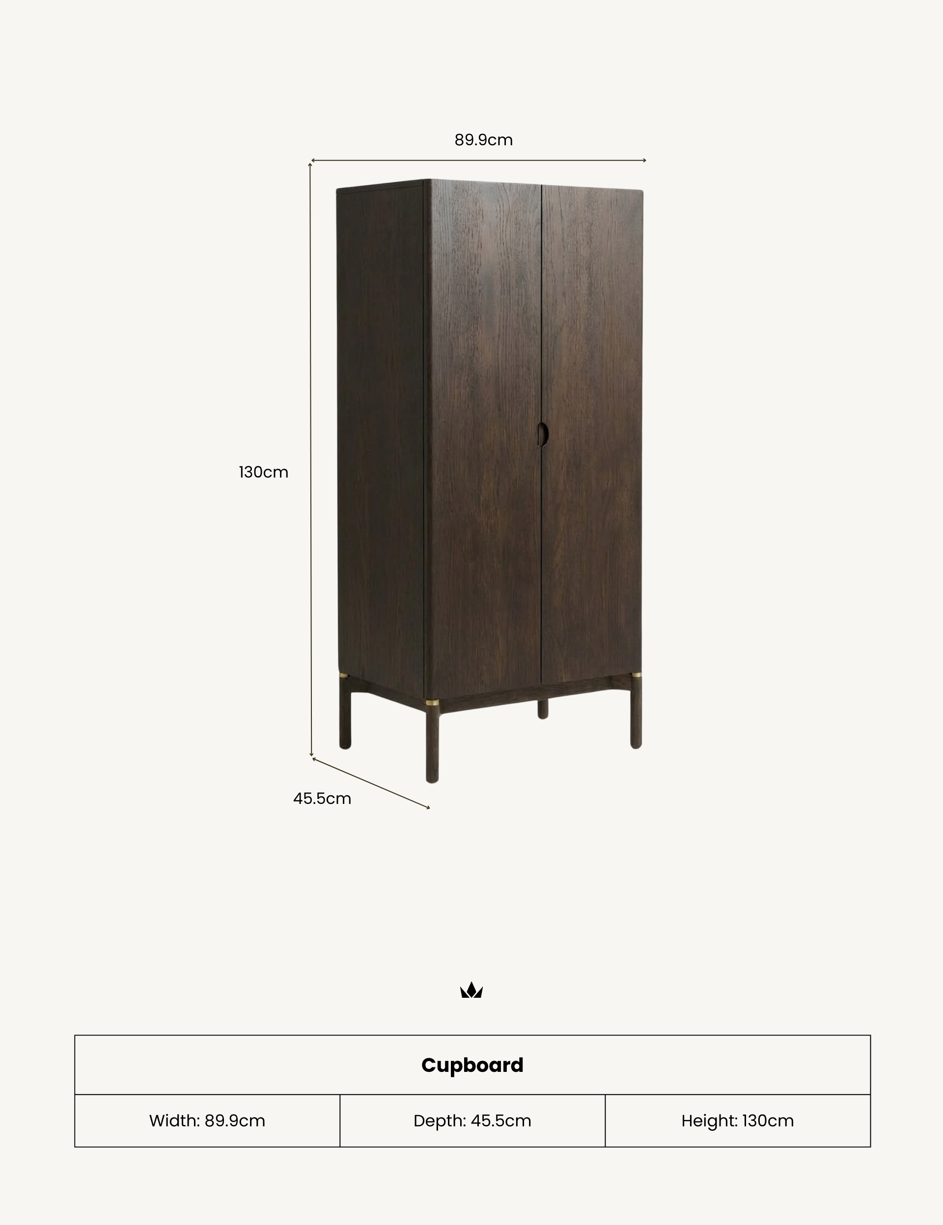 Image of ARKA Dark Wood 2-Door Cupboard