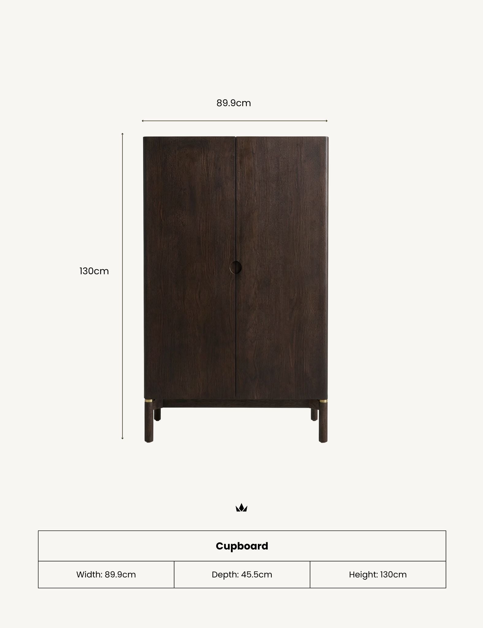 Image of ARKA Dark Wood 2-Door Cupboard