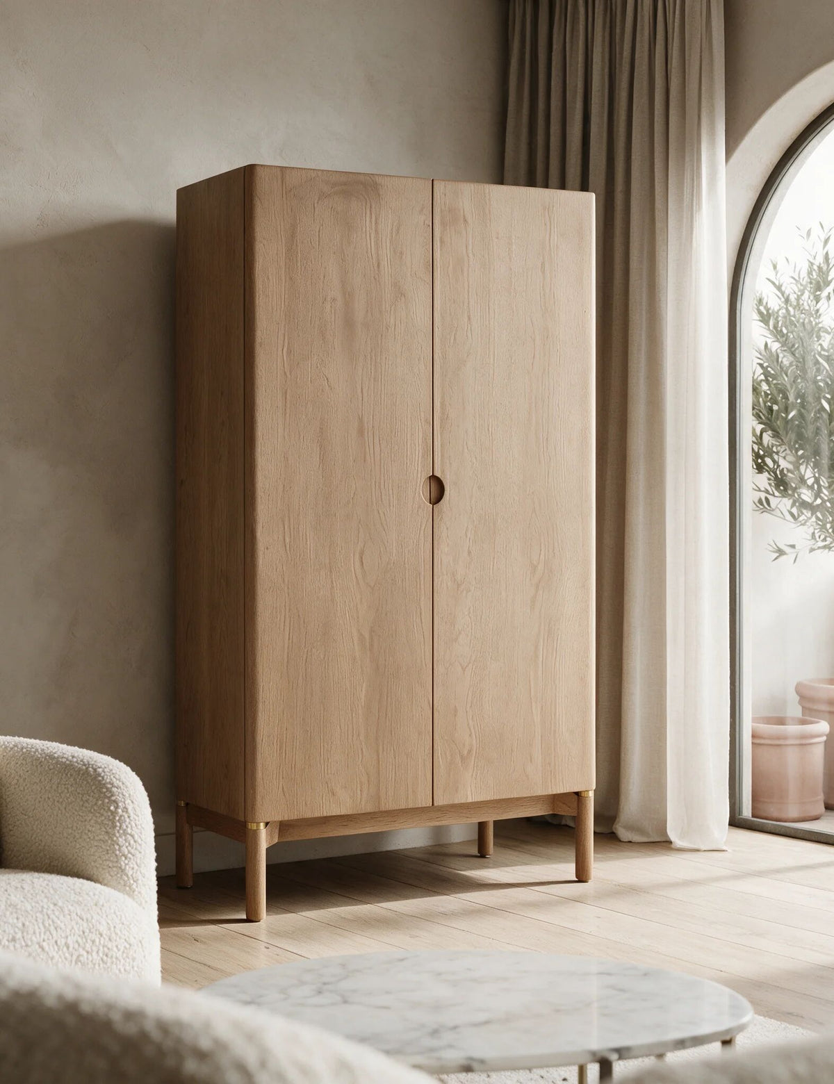 ARKA Mid Oak 2-Door Cupboard