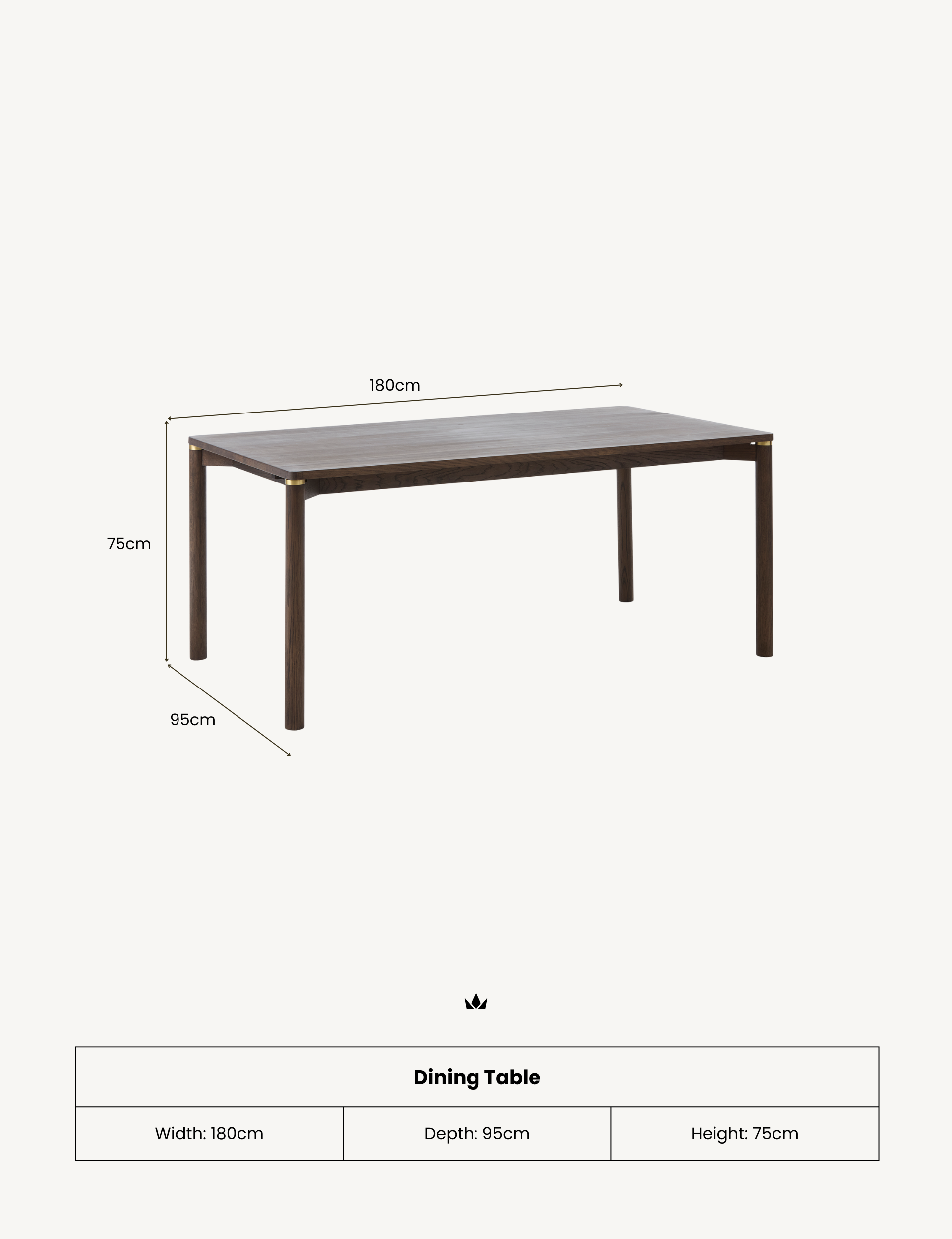 Image of ARKA Dark Wood Dining Table