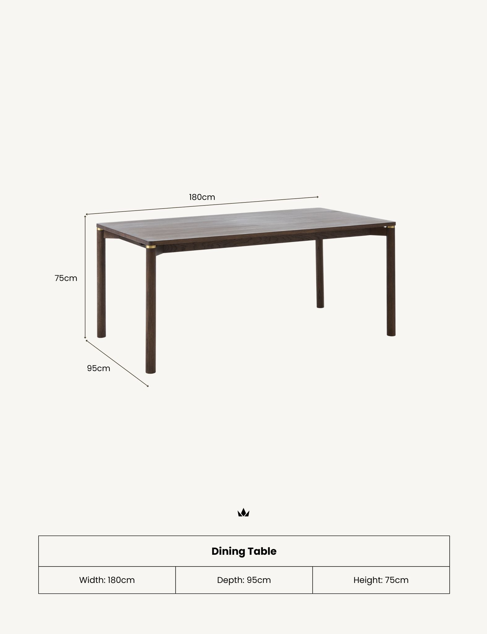 Image of ARKA Dark Wood Dining Table