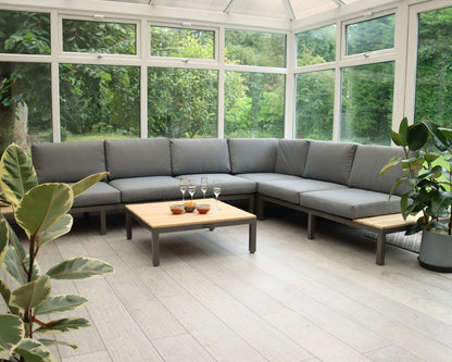 Aspen 6 Seater Corner Lounging Set - FSC 100% Certified Teak Wood