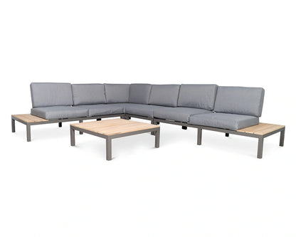 Aspen 6 Seater Corner Lounging Set - FSC 100% Certified Teak Wood