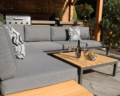 Aspen 6 Seater Corner Lounging Set - FSC 100% Certified Teak Wood