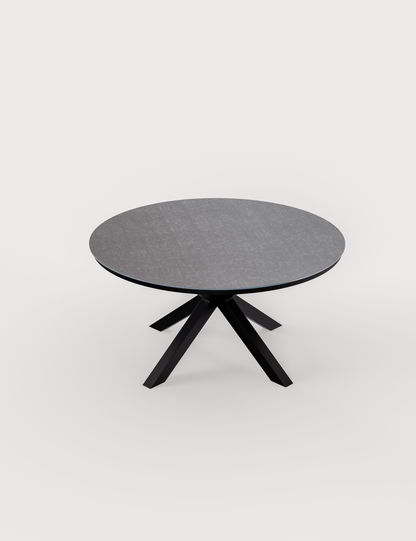 Aspen 6 Seater Round Ceramic Glass Dining Set with Aspen Rope Chairs