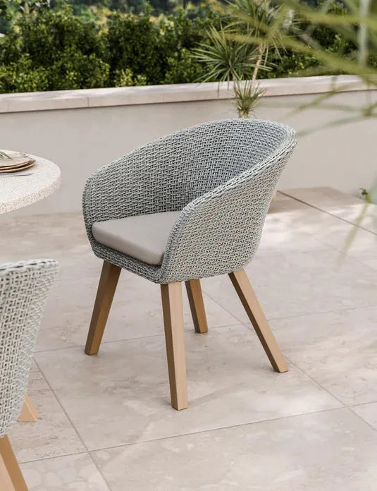 Image of Astral 4 Seater Round Terrazzo Concrete Dining Set with Sol Dining Chairs