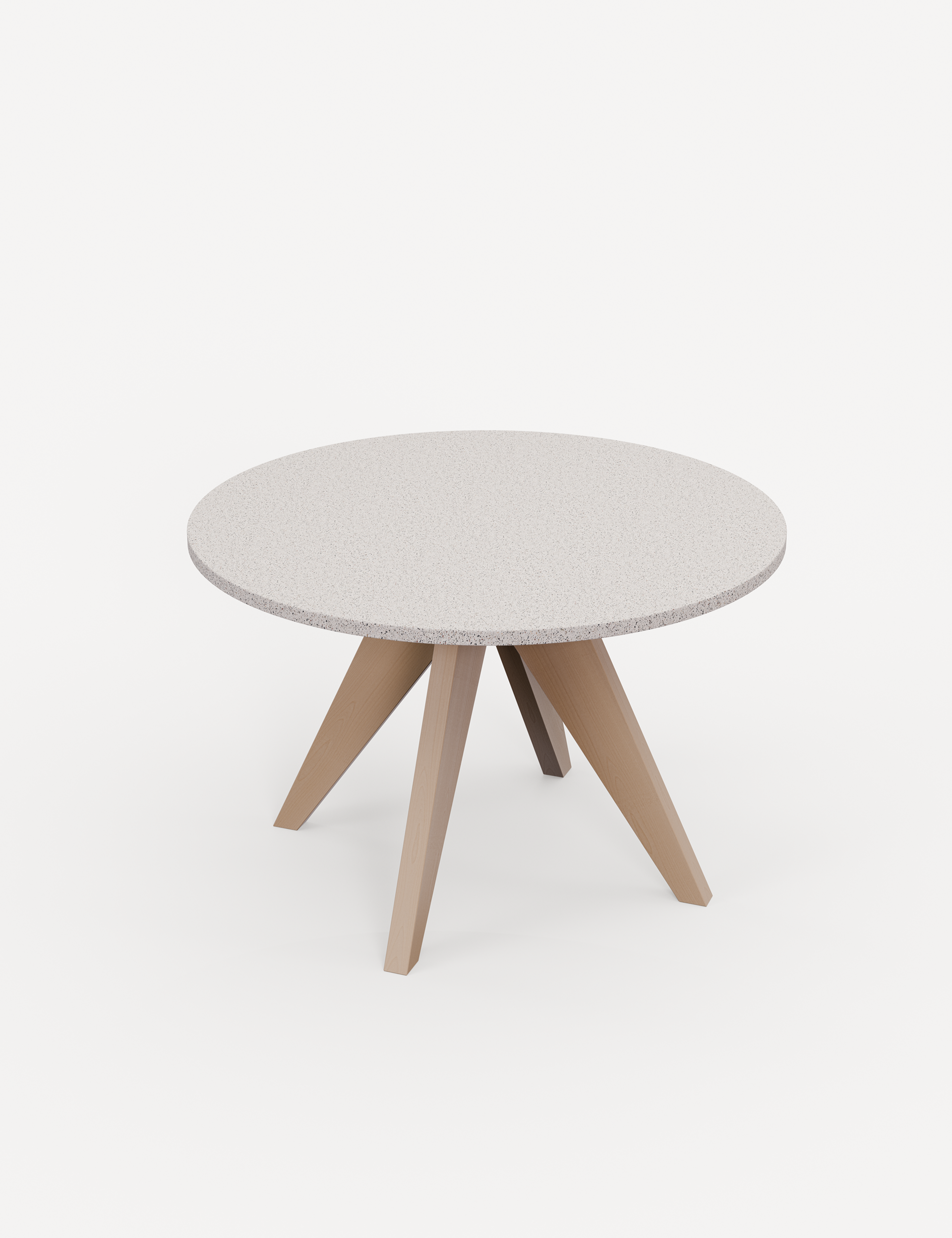 Astral 4 Seater Round Terrazzo Concrete Dining Set with Sol Dining Chairs