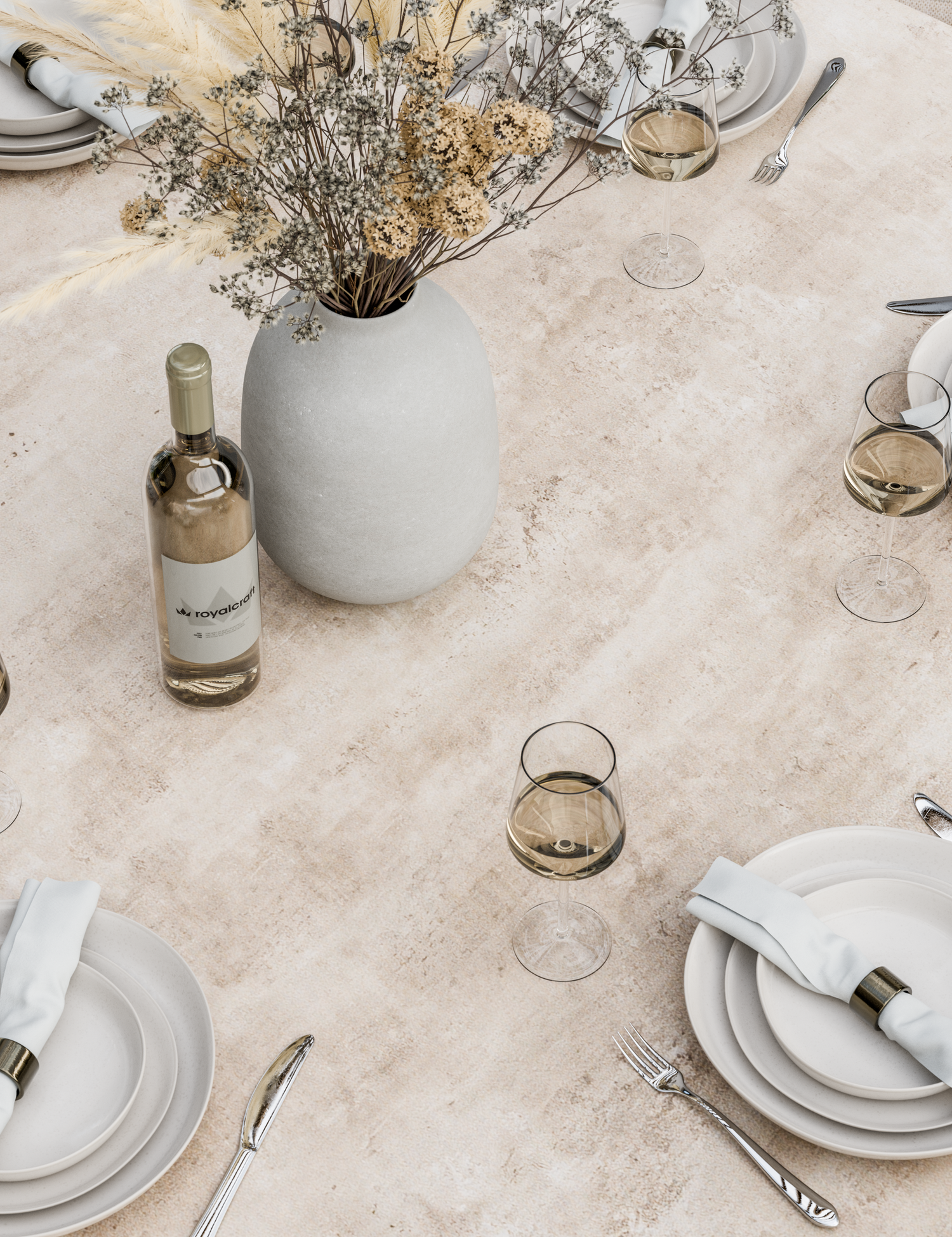 Bali 6 Seater Round Ceramic Glass Dining Set with Bali Rope Chairs