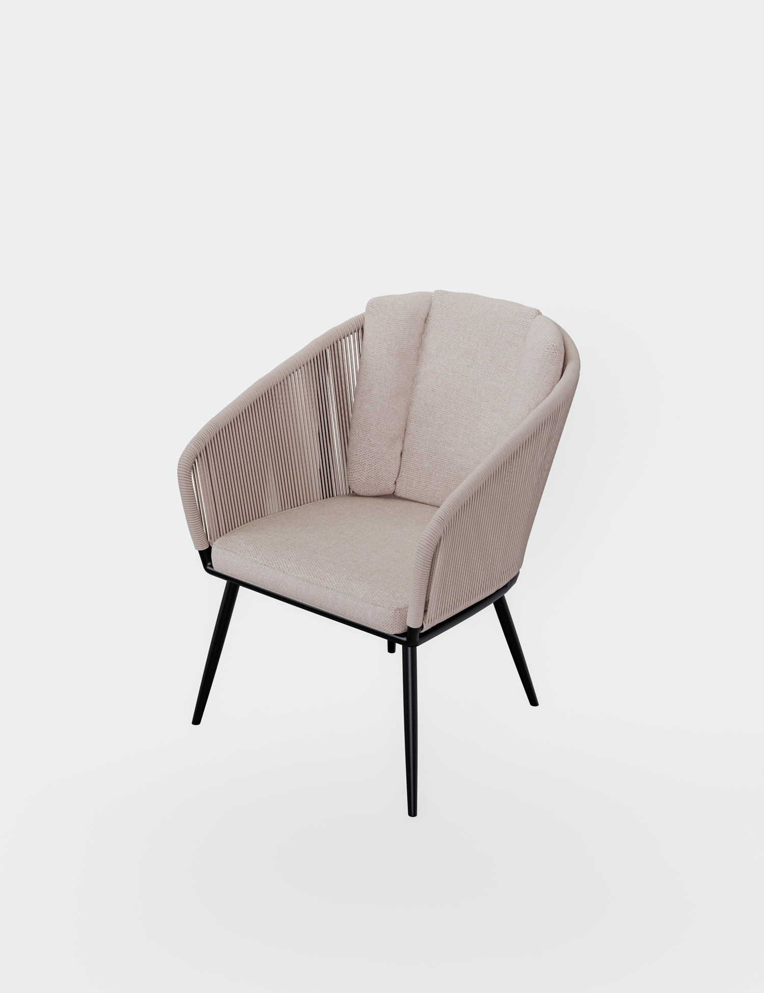 Bali 4 Seater Round Ceramic Glass Dining Set with Bali Rope Chairs