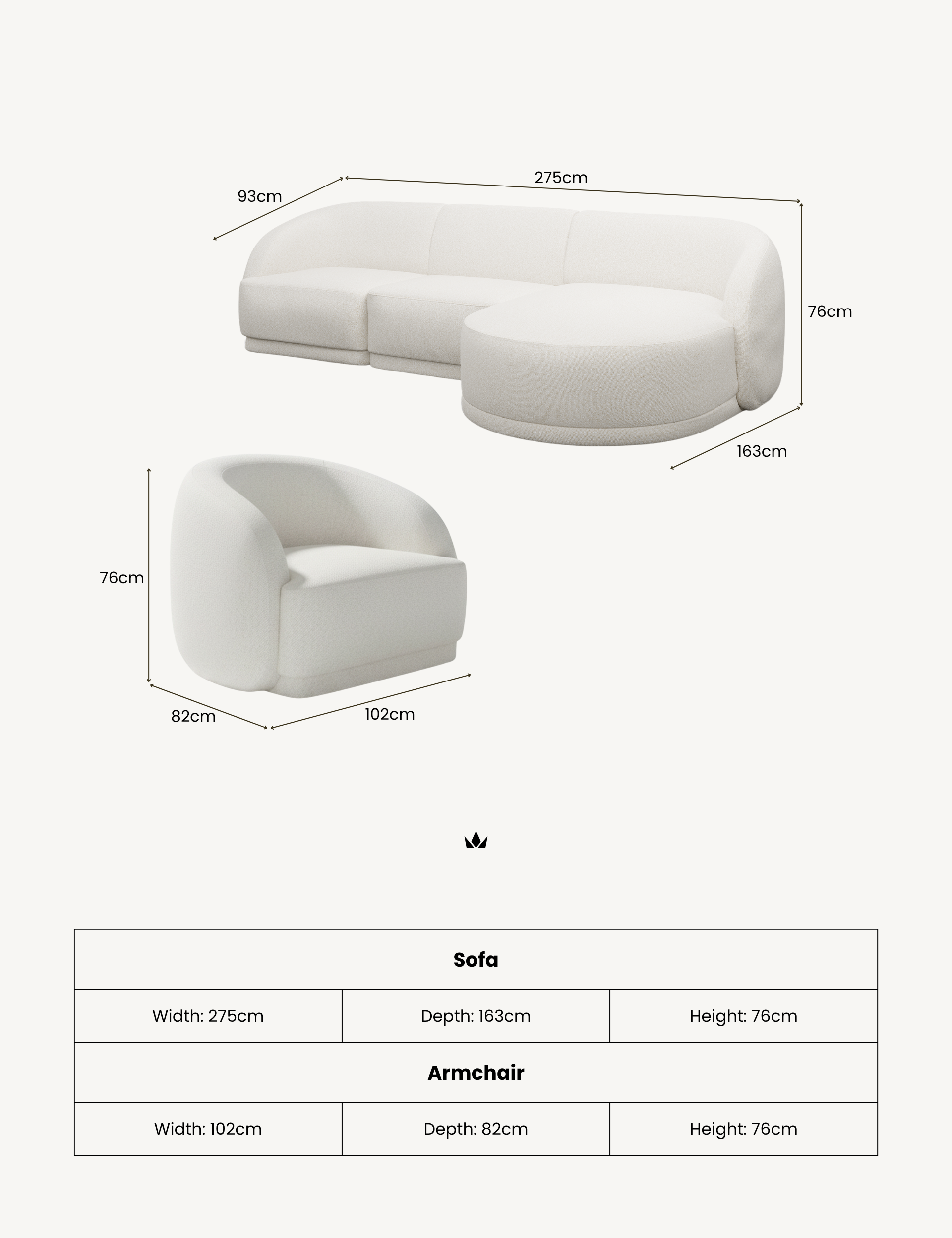 Image of BOUX Left Corner Sofa with Armchair