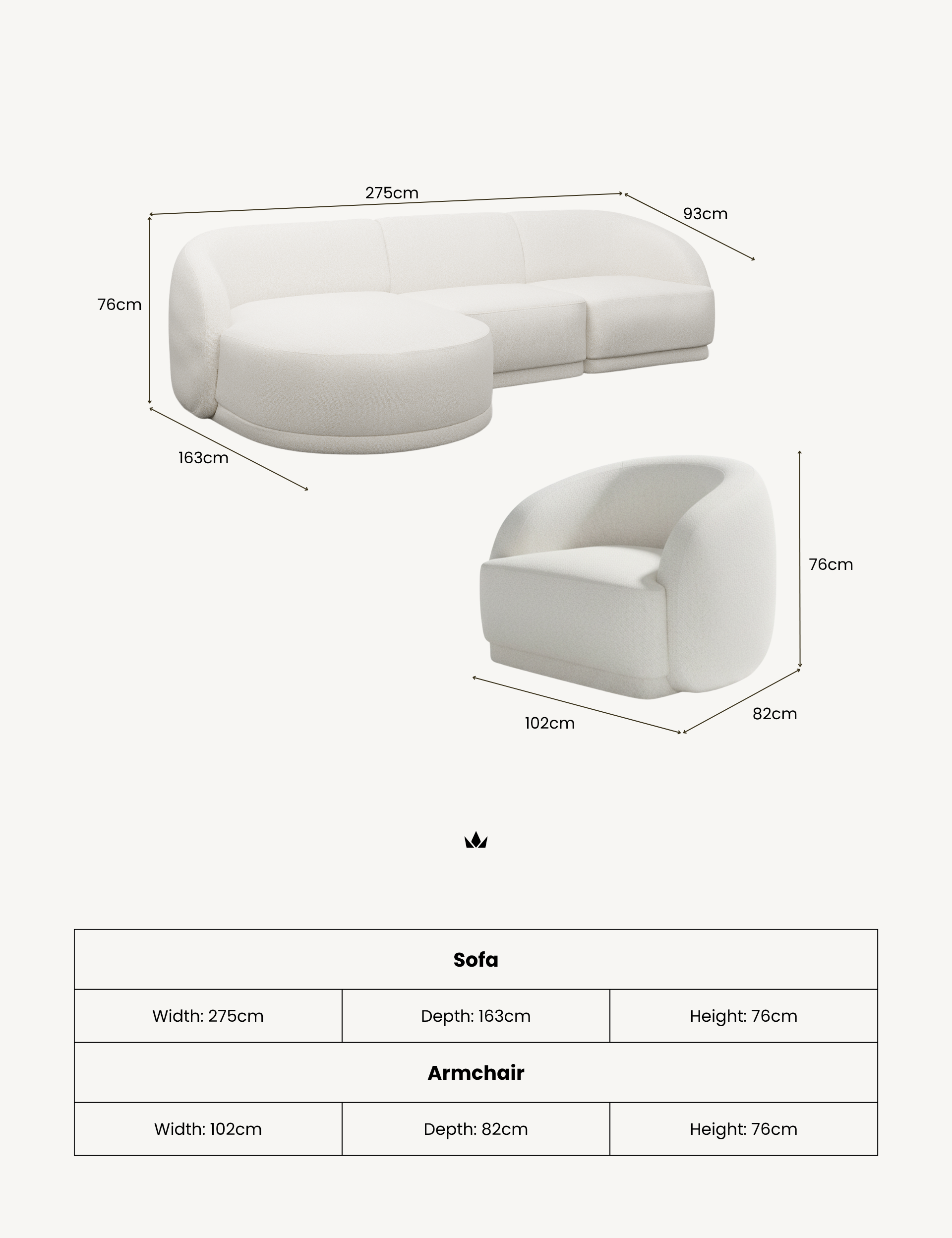 Image of BOUX Right Corner Sofa with Armchair
